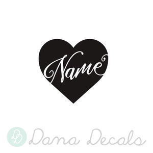 Personalized Script Name in Heart Girl or Boy Name Heart Sticker Custom Vinyl Decal for Cars, Laptops, Windows, Walls image 3