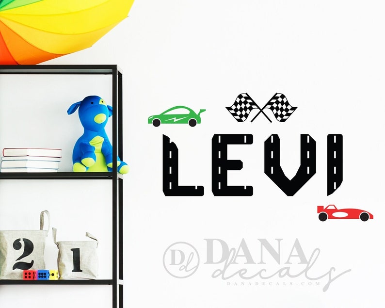 Personalized Race Car Wall Decal – Custom Name, Kids Room Decor - Etsy