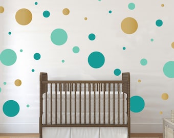 Multi-size Polka Dot Wall Pattern Decal - Wall Decal Custom Vinyl Art Stickers for Nurseries, Living Rooms, Bedrooms, Kids Rooms, Homes