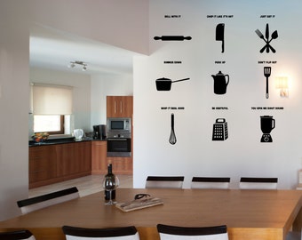 Kitchen Puns - Kitchen Wall Decal Custom Vinyl Art Stickers for Homes, Kitchen, Remodelers, & Interior Designers