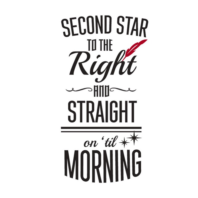 Second Star to The Right Disney's Peter Pan Quote Vinyl | Etsy