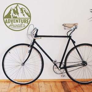 Adventure Awaits- Adventure is Out There Decal Sticker Wanderlust Mountains Vinyl Wall Decal Over 50 Colors