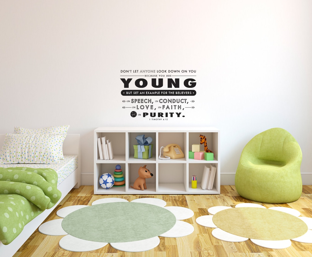 1 Timothy 4:12 Bible Verse Wall Decal – Christian Nursery Decor - Etsy