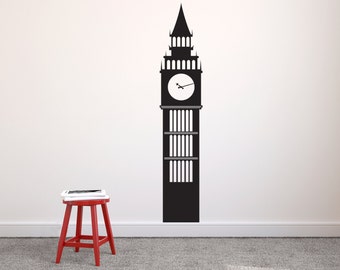 Big Ben Clock Tower - Travel Landmarks London Wall Decal Custom Vinyl Art Stickers