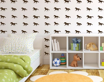 Running Horses Wall Decal Pattern – Custom Vinyl Art Stickers