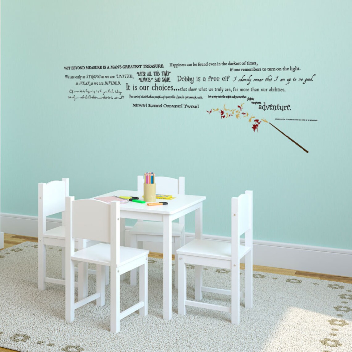 Harry Potter Quote Collection with Wand and Sparks Wall Etsy