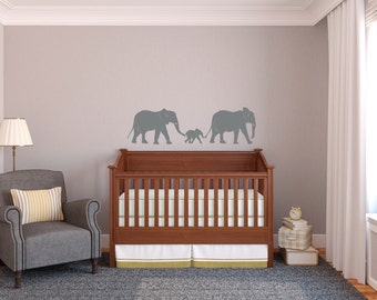 Elephant Train Family - Vinyl Wall Art Decal Custom Stickers