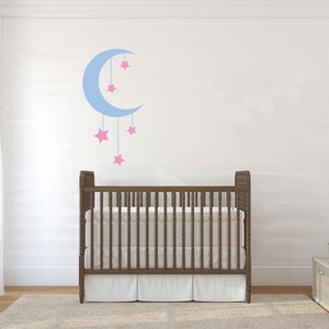 Stars Strung Moon - Wall Decal Custom Vinyl Art Stickers for Baby Nurseries, Kids Rooms, Kindergartens, Homes