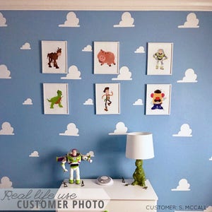 Toy Story Inspired Cloud Pattern Wall Art Vinyl Decal Cloud Pattern for Kid's Rooms, Play rooms, Bedrooms, Day Cares, Schools, Libraries image 2