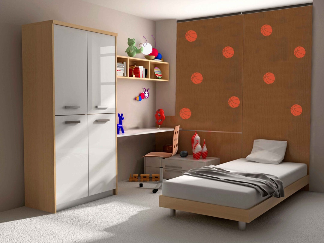 Basketball Pattern Vinyl Wall Decals – Sports Kids Room Decor - Etsy