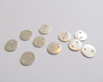 2 Sterling Silver Bali Flat Circles, Punched Discs, Circles 7.55x.85mm