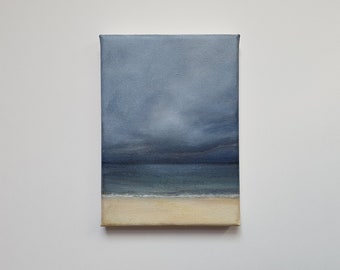 Original painting of sea before thunderstorm
