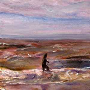 Girl in the sea, print of an original painting image 1