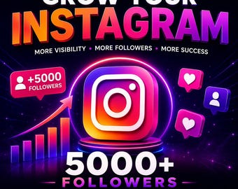 5000 Instagram followers Growth Guide (PDF) + Promotion Service | Grow Your Audience | Marketing Guide | Digital Download