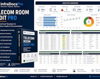 Telecom Room Audit Excel Template | IT Infrastructure Checklist (Digital File)