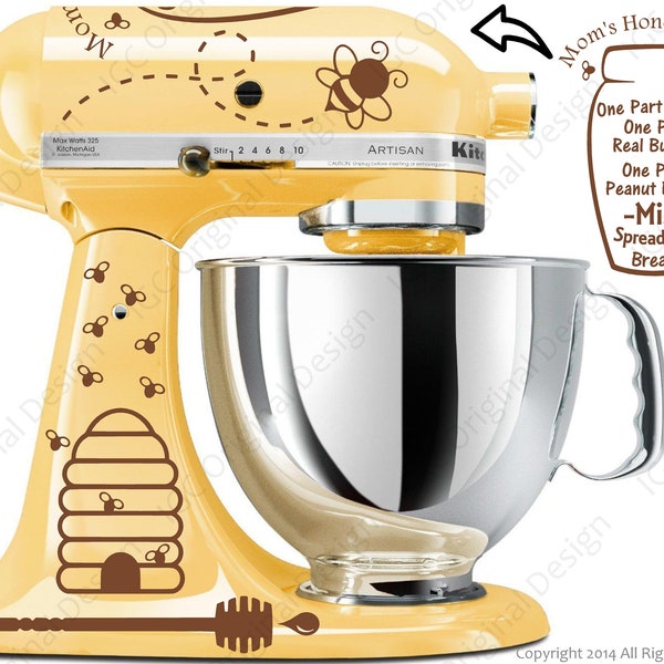 Honey Bee Decal Kit – Kitchen Stand Mixer Decoration, Custom Color