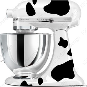 Cow Print Decal Kit YOUR COLOR CHOICE for your Kitchen Stand Mixer Moo image 2