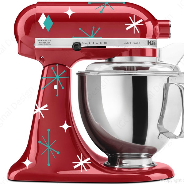 Retro Stars Decal Kit - YOUR CHOICE of COLORS - Vinyl Decals / Stickers for Your Kitchen Stand Mixer Appliance