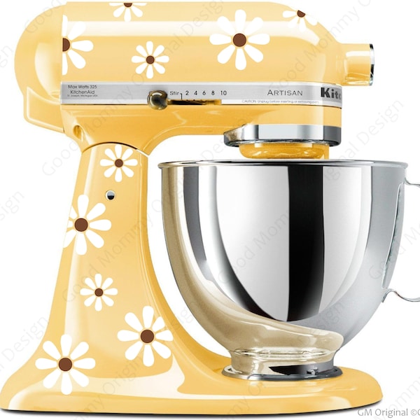 Daisy Decal Kit - YOUR CHOICE of COLORS - for your Kitchen Stand Mixer - Original Daisy Design