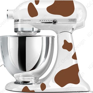 Cow Print Decal Kit YOUR COLOR CHOICE for your Kitchen Stand Mixer Moo image 4