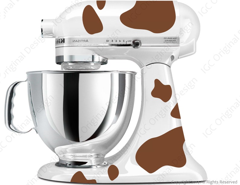 Cow Print Decal Kit YOUR COLOR CHOICE for your Kitchen Stand Mixer Moo image 4