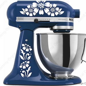 Decal Kit - Floral Print / Daisy Cluster - YOUR COLOR CHOICE - for your Kitchen Stand Mixer - Original Floral Design