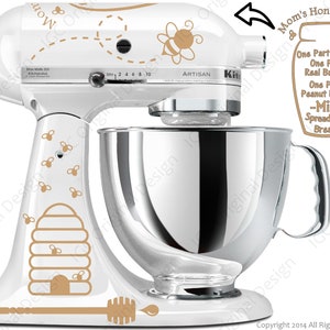 Honey Bee Decal Kit YOUR COLOR CHOICE for your Kitchen Stand Mixer With a Honey Spread Recipe image 4