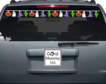 Halloween String Decal Kit for your Car - Halloween Vinyl Stickers - Sold By The Foot - With Bonus Peeking Halloween Cat