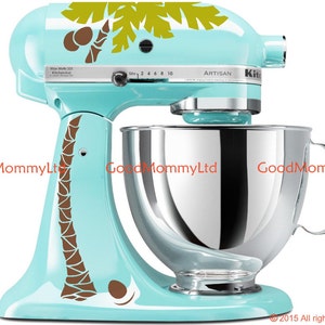 Palm Tree and Coconuts Decal Kit - YOUR CHOICE of COLORS - for Your Kitchen Stand Mixer