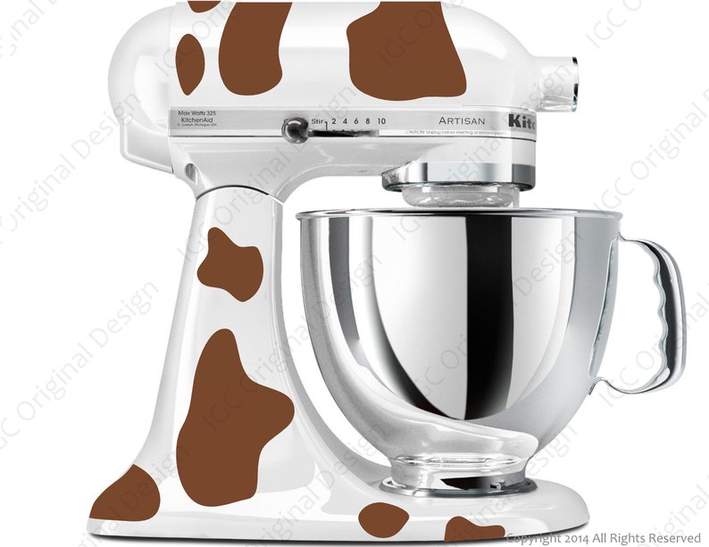 Cow Print Decal Kit YOUR COLOR CHOICE for your Kitchen Stand Mixer Moo image 3