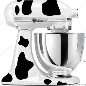 Cow Print Decal Kit YOUR COLOR CHOICE for your Kitchen Stand Mixer Moo image 1