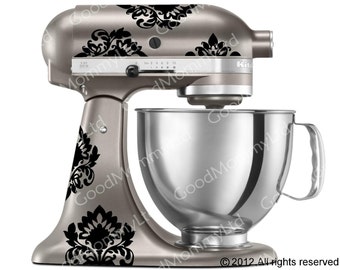 Damask Decal Kit - YOUR COLOR CHOICE - Vinyl Stickers for Stand Up Mixer Kitchen Appliances