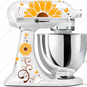 Decal Kit - Sunflowers and Butterflies - YOUR CHOICE of COLORS - for your Kitchen Stand Mixer - Original Sunflower and Butterfly Design