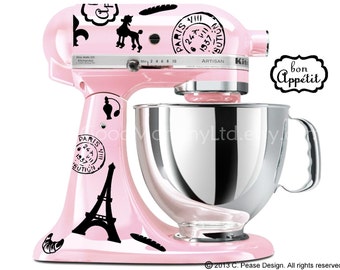 Vintage French / Paris Decal Kit YOUR CHOICE of COLORS for your Kitchen Stand Mixer