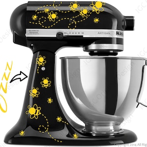 Bee Print Decal Kit YOUR COLOR CHOICE for your Kitchen Stand Mixer Plus a Free Bonus Decal 6 Bzzz for the back of your mixer. image 3