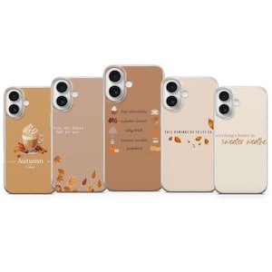 Autumn Phone Case Fall text cover for iPhone 16e, 17 Pro Max, 15, 13, Samsung S26, A56, Pixel 10, 9A