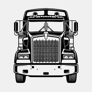 Semi Truck Front View SVG: Bold Vector Illustration For Decals, T-Shirts (Digital Download)
