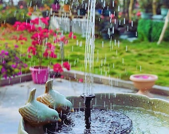 Solar Fountain Pump Outdoor Bird Bath Water Fountain Floating Solar Water Pump Garden Pond Patio Decor With 6 Spray Nozzles Minimalist