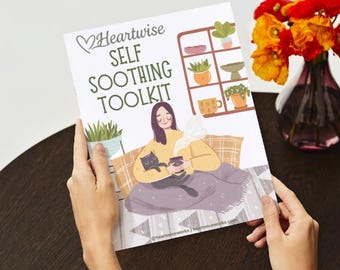 Self-Soothing Toolkit for Anxiety & Emotional Overwhelm | Printable Mental Health Worksheets | Nervous System Regulation Cards