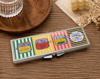 Sardines Medication Box Trendy Gift Vitamin Container Custom Pill Box