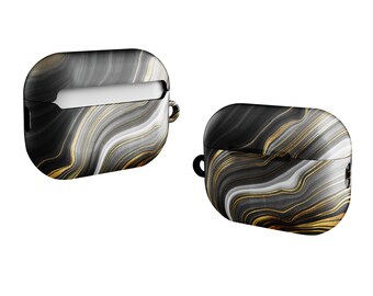 Black and Gold Agate Design Case for AirPods®