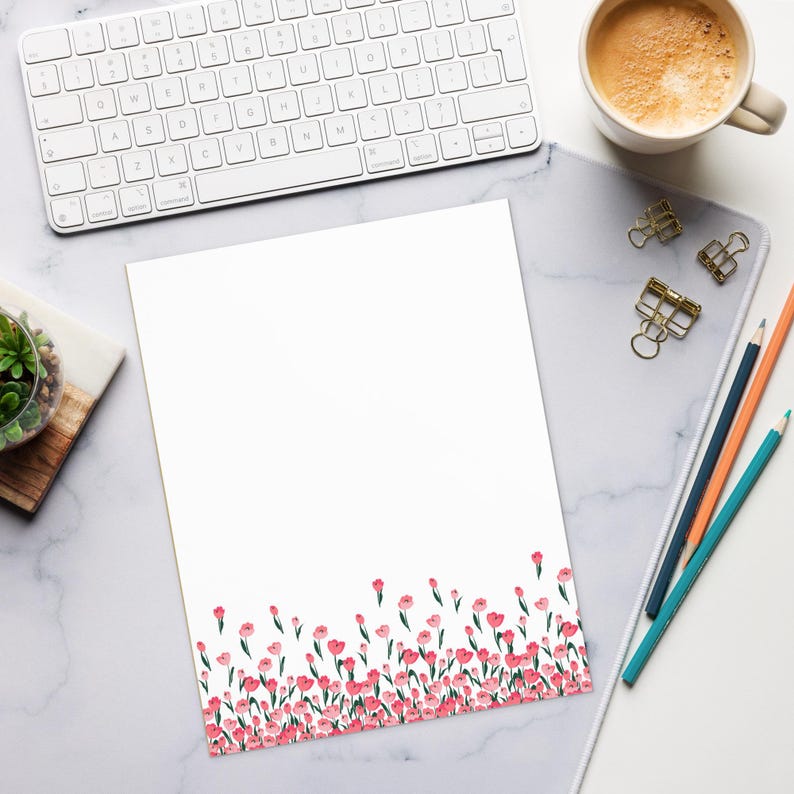 Pink Tulip Letter Sized Notepad - Etsy