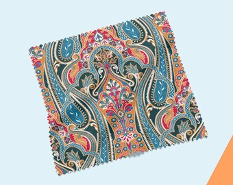 Teal Paisley Microfiber Lens Cloths