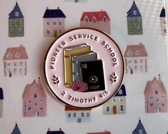 Pioneer Service School Pink Enamel Pin