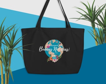 Prediquemos Las Buenas Noticias Large organic tote bag