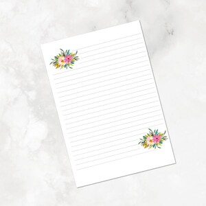 Vibrant Garden 2 Letter Writing Lined stationery download