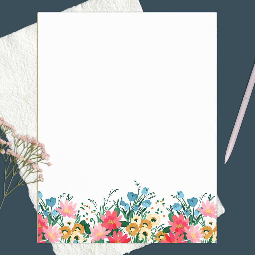 Flower Garden Letter Sized Notepad - Etsy