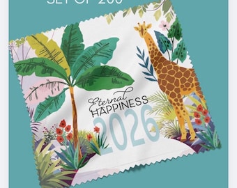 200 Eternal Happiness 2026 Tropical Garden Microfiber Lens Cloths