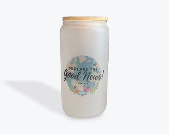 Declare the Good News Frosted Glass Tumbler