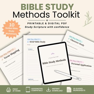 Verse Mapping Worksheet Bundle | Bible Study Method Kit | SOAP ACTS Prayer Guide | Christian Printable Editable Canva
